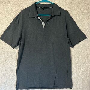 Public Rec Polo Shirt Men's Large Gray Short Sleeve Pima Cotton. Golf Preppy